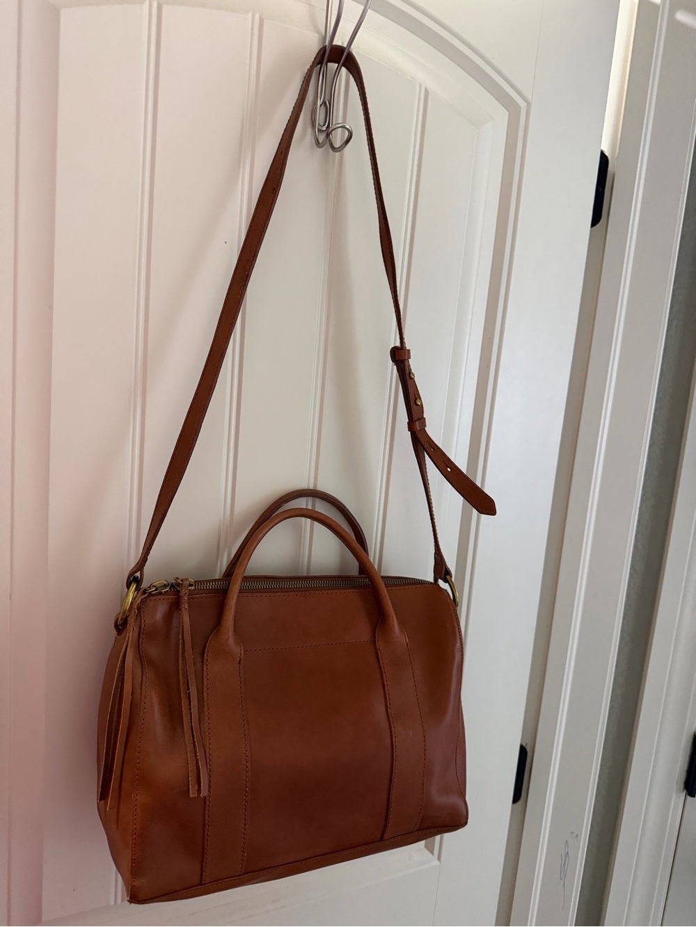 Madewell doctor satchel Leather Crossbody Bag in Chestnut Brown